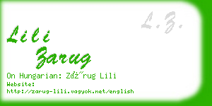 lili zarug business card